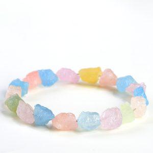 Natural Sweet Candy Colored Morganite Freeform Bead Bracelet