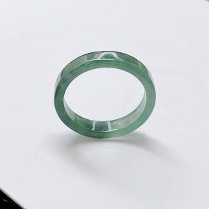 2-pieces Natural Blue-Green Jadeite Ring Beads