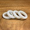 2-pieces Natural White Jadeite Plain Band Ring Bead