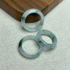 Natural Ice Floating Flower Jadeite Plain Band Ring Bead