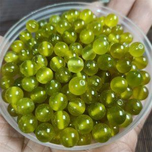 6-10mm Natural Yellow Green Xiu Jade (Serpentine Jade) Round Beads, DIY Bracelet Beads