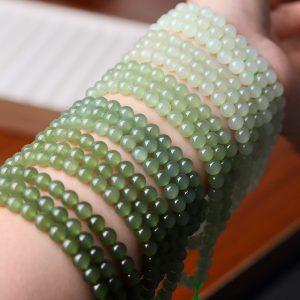 AAA Grade Natural Green Nephrite Long Strand Beads