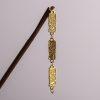 Gold Plated S925 Silver Line Pattern Rectangle Link Chain Findings