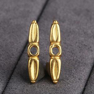 Gold Plated S925 Silver Vajra Pestle Charm Bead DIY Spacer Pendant