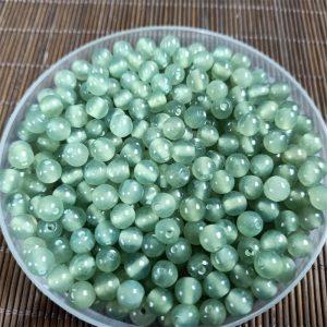 5-12mm Natural White & Green Xiu Jade (Serpentine Jade) Round Beads, DIY Bracelet Beads
