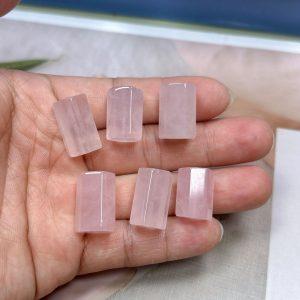 5-pieces Natural Rose Quartz Hexagonal Prism Bead for DIY Jewelry Making