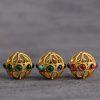 Gild S925 Sterling Silver Cubic Zirconia Inlaid Openwork Round Bead