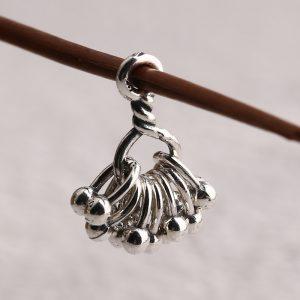 S925 Sterling Silver Stamen Dandelion Grape Cluster Shape Charm, DIY Jewelry Accessories