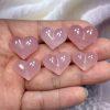 5-pieces Natural Rose Quartz Peach Heart Bead for DIY Jewelry Making