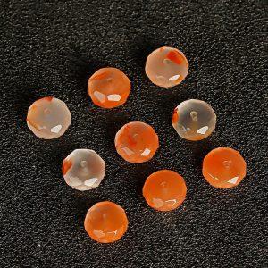 10-pieces Natural Icy Red Nanhong Agate Faceted Disc Spacer Bead DIY Jewelry Accessories