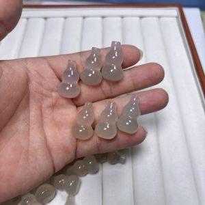 5-pieces Natural Agate Undrilled Gourd Beads for DIY Jewelry Making