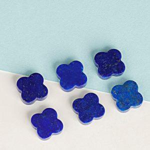 10-pieces Natural Lapis Lazuli Clover Undrilled Bead DIY Jewelry Accessories