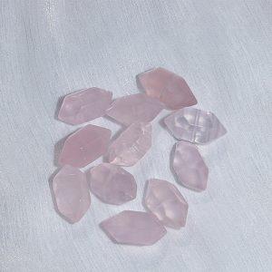 Natural Rose Quartz Double Pointed Prismatic Beads for DIY Jewelry Making