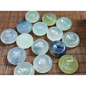 10-30mm Natural Variegated Xiu Jade (Serpentine) Donut Beads, DIY Bracelet Beads