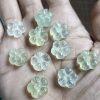11-14mm Natural White & Light Green Xiu Jade (Serpentine) Plum Blossom Beads, DIY Bracelet Beads