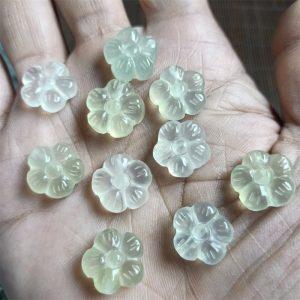 11-14mm Natural White & Light Green Xiu Jade (Serpentine) Plum Blossom Beads, DIY Bracelet Beads