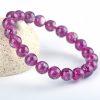 Natural Shimmering Scale Purple Grandmother Quartz Round Bead bracelet