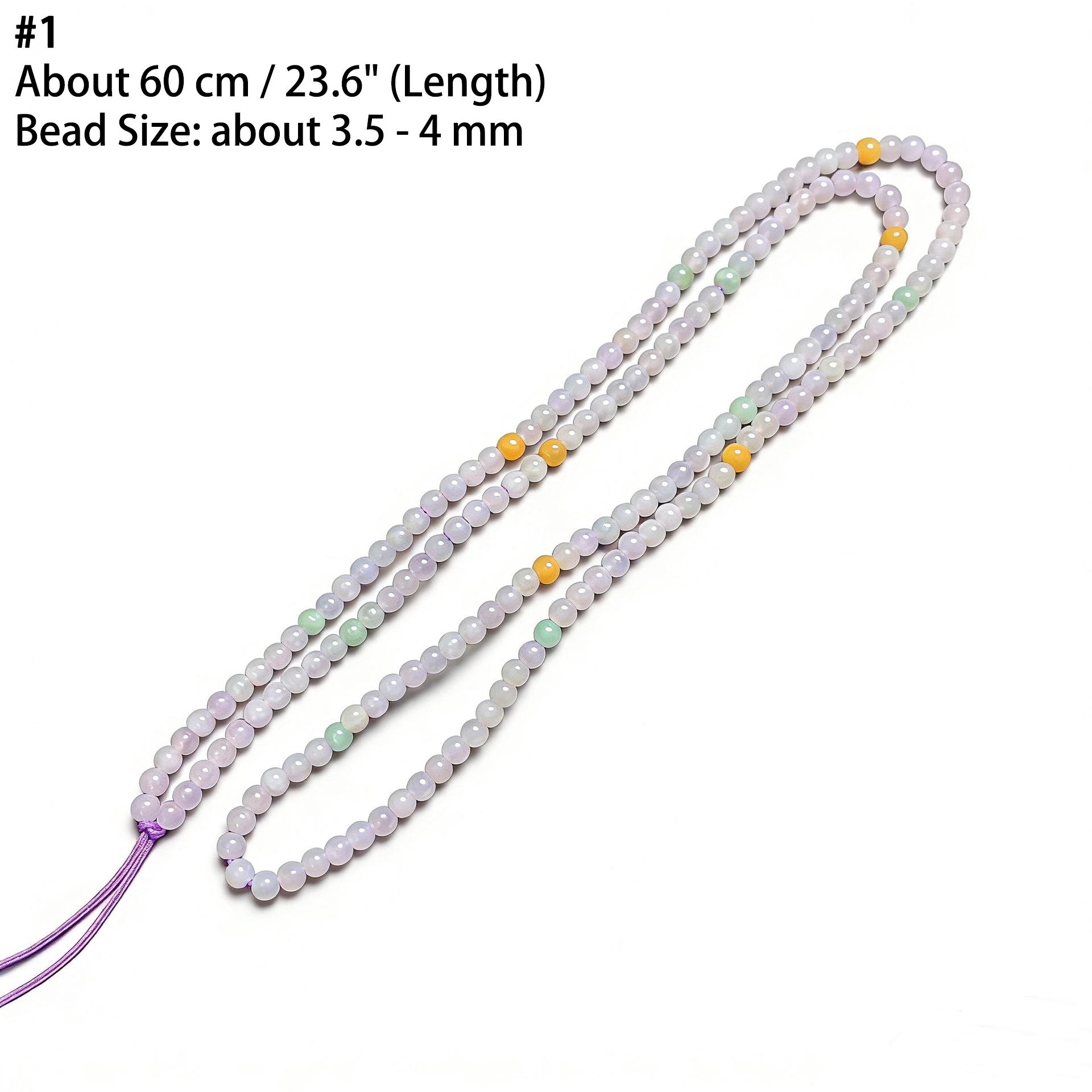 Simple Natural Icy Multicolor Jadeite Round Bead Strand, Necklace and Bracelet Making Accessories - Image 3