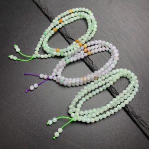 Simple Natural Icy Multicolor Jadeite Round Bead Strand, Necklace and Bracelet Making Accessories