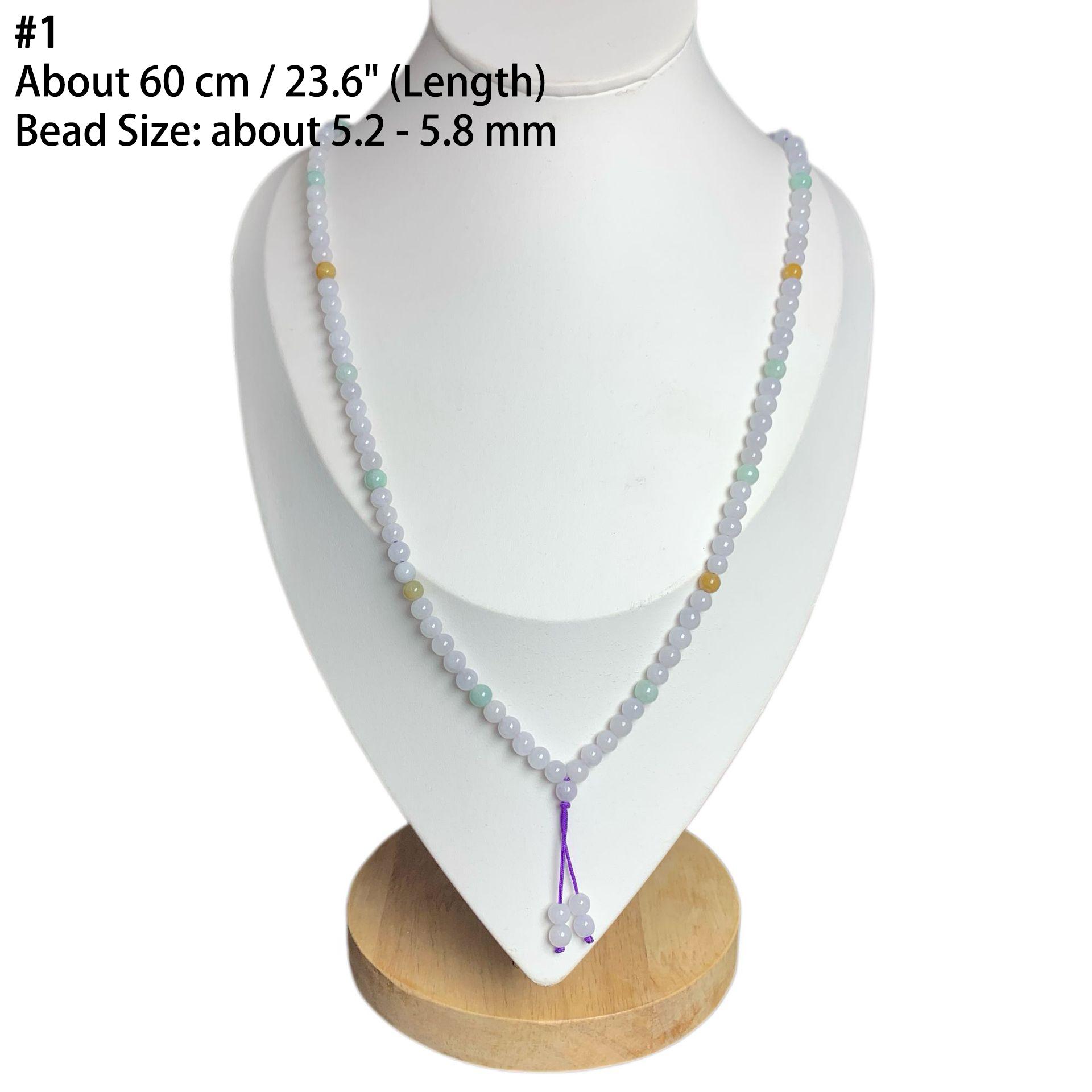 Simple Natural Icy Multicolor Jadeite Round Bead Strand, Necklace and Bracelet Making Accessories - Image 3