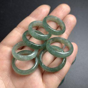 Natural Oily‑Green Jadeite Ring Beads with Fine Water Transparency