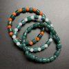 Natural Multicolored Jadeite Mixed Barrel & Round Bead Bracelet