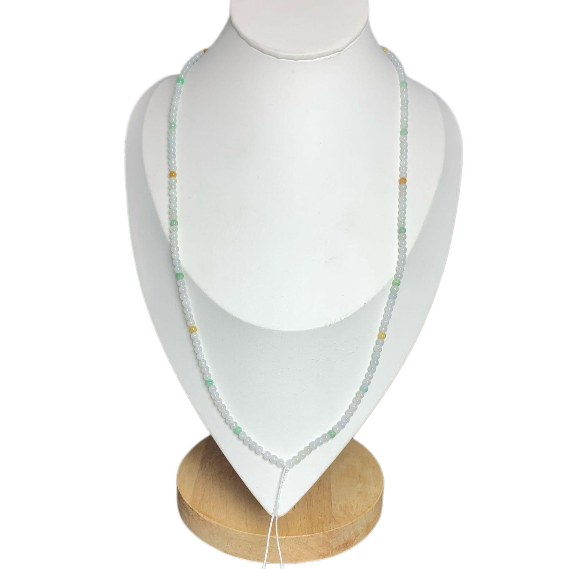 Simple Natural Icy Multicolor Jadeite Round Bead Strand, Necklace and Bracelet Making Accessories - Image 11