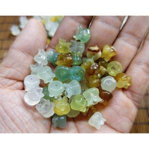 Natural Xiu Jade (Serpentine) Carved Lily of the Valley Beads, DIY Bracelet Beads