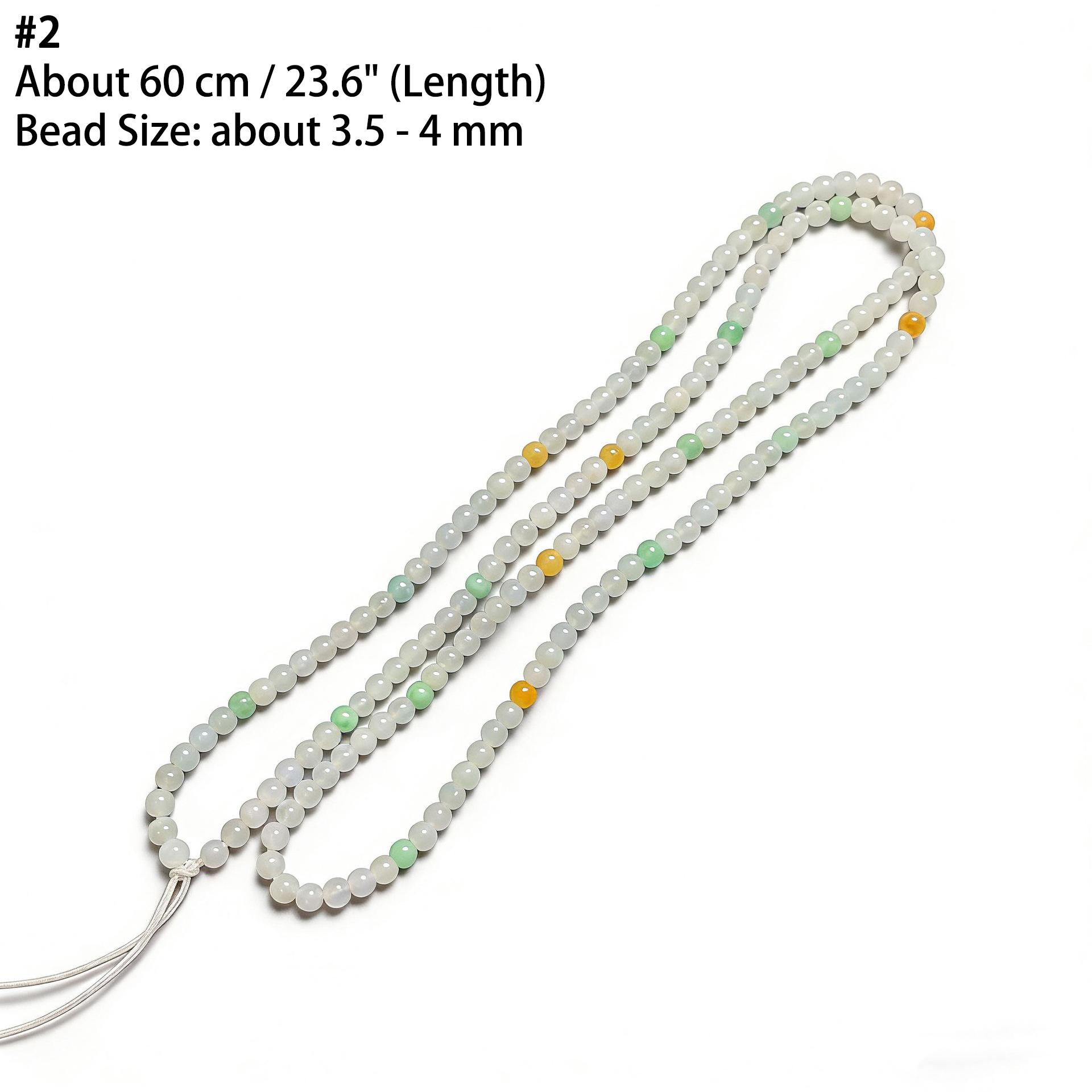 Simple Natural Icy Multicolor Jadeite Round Bead Strand, Necklace and Bracelet Making Accessories - Image 4