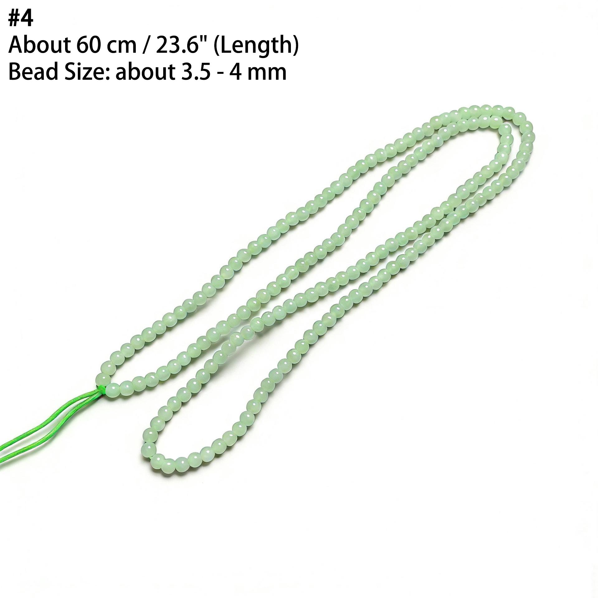 Simple Natural Icy Multicolor Jadeite Round Bead Strand, Necklace and Bracelet Making Accessories - Image 6