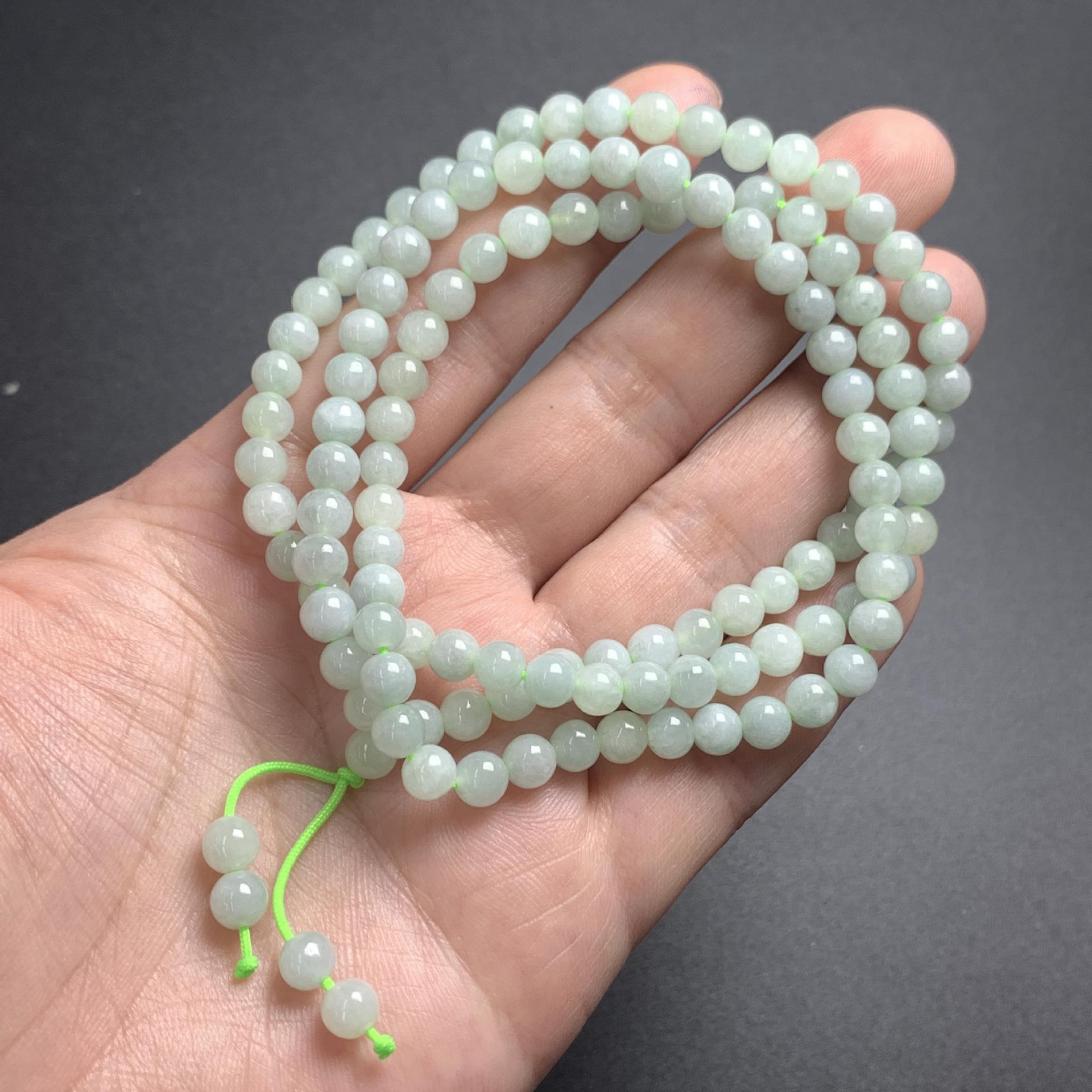 Simple Natural Icy Multicolor Jadeite Round Bead Strand, Necklace and Bracelet Making Accessories - Image 11