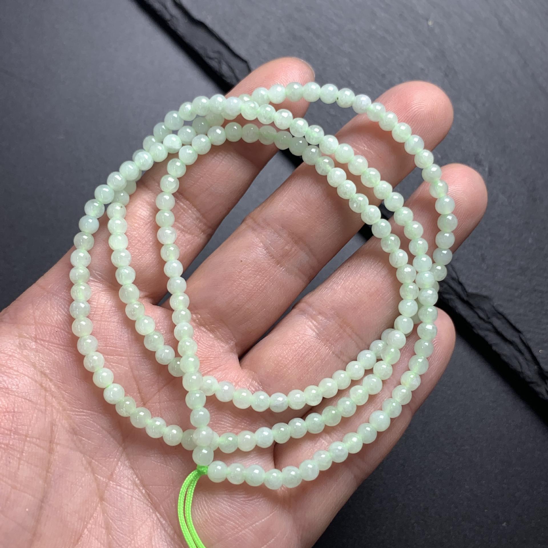 Simple Natural Icy Multicolor Jadeite Round Bead Strand, Necklace and Bracelet Making Accessories - Image 17