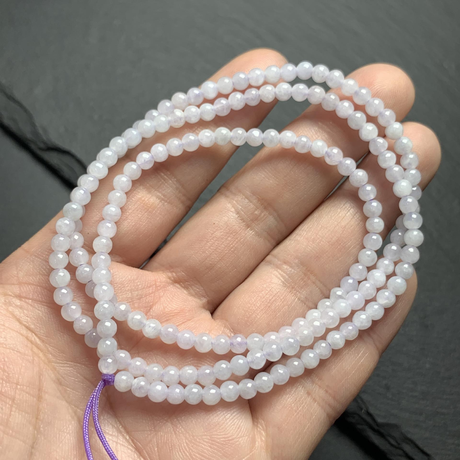 Simple Natural Icy Multicolor Jadeite Round Bead Strand, Necklace and Bracelet Making Accessories - Image 16