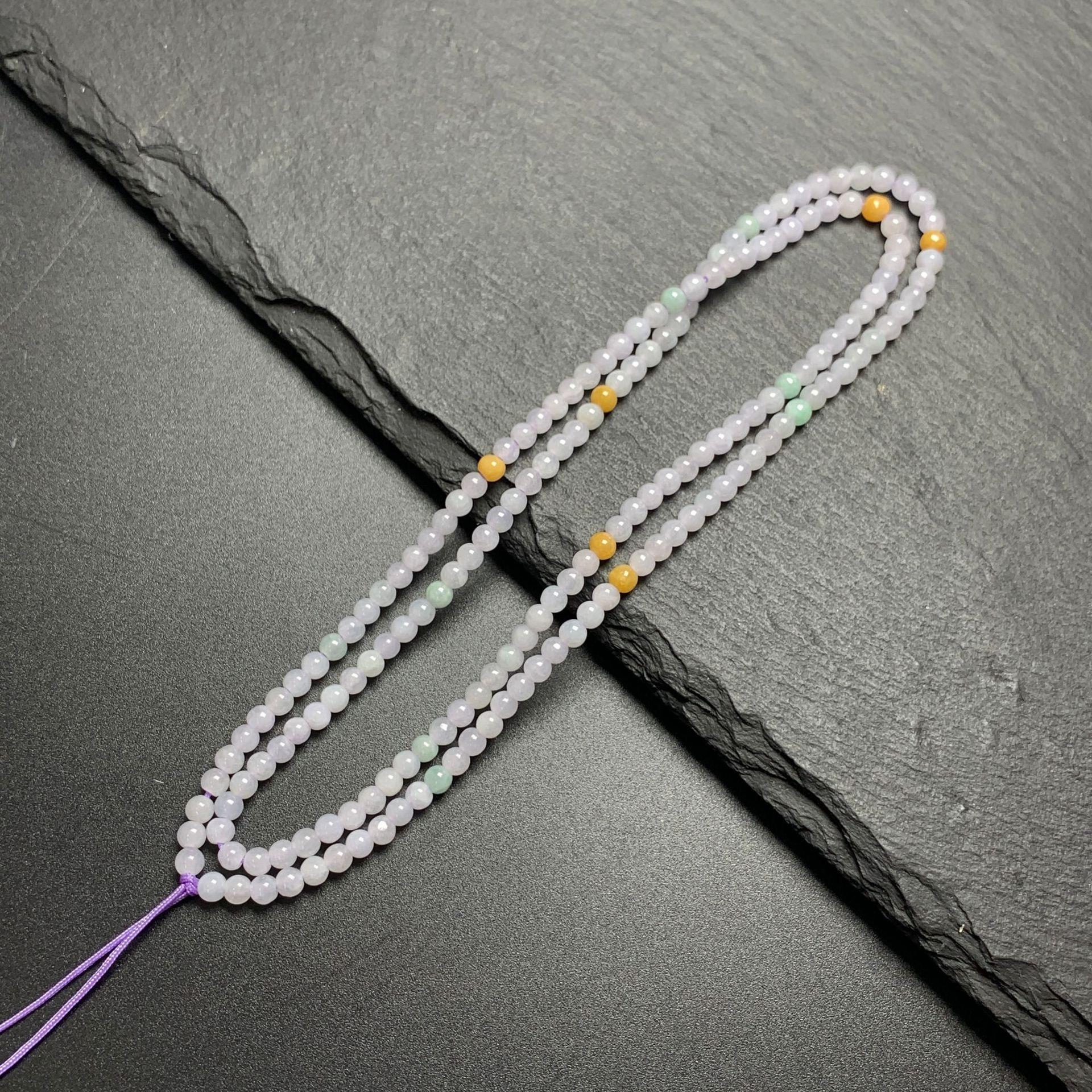 Simple Natural Icy Multicolor Jadeite Round Bead Strand, Necklace and Bracelet Making Accessories - Image 15