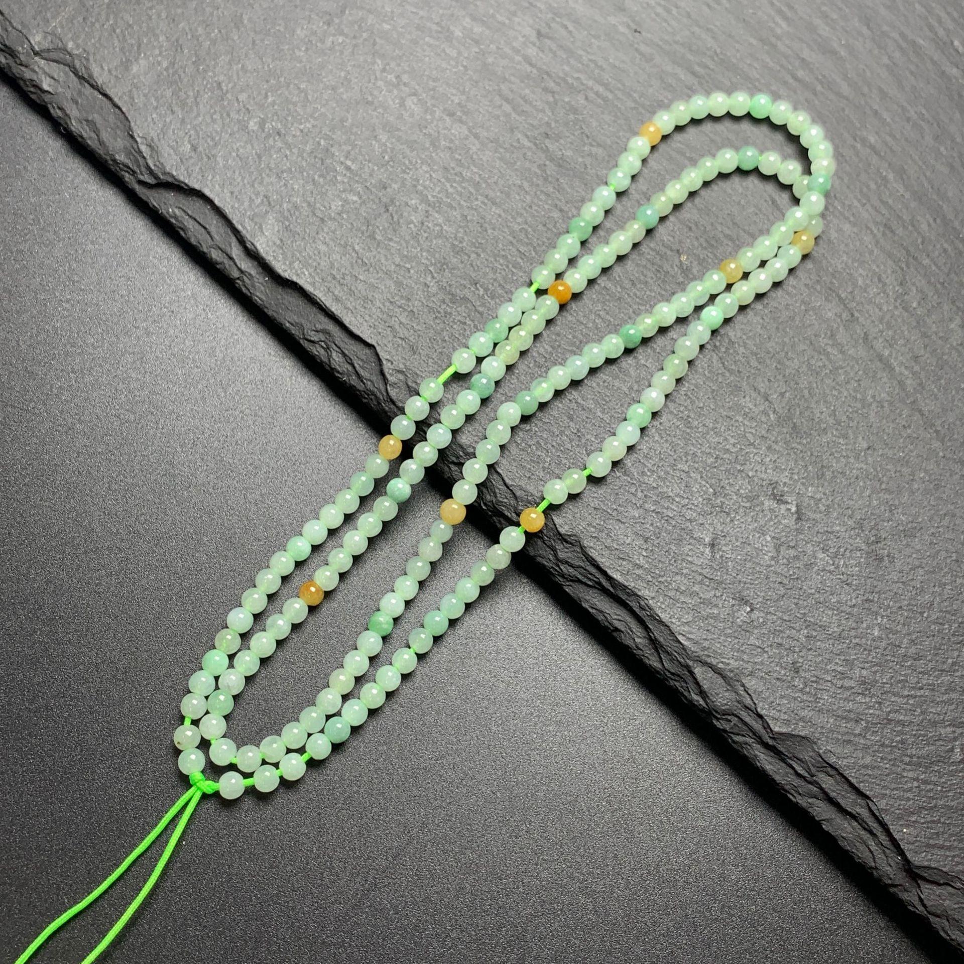 Simple Natural Icy Multicolor Jadeite Round Bead Strand, Necklace and Bracelet Making Accessories - Image 14