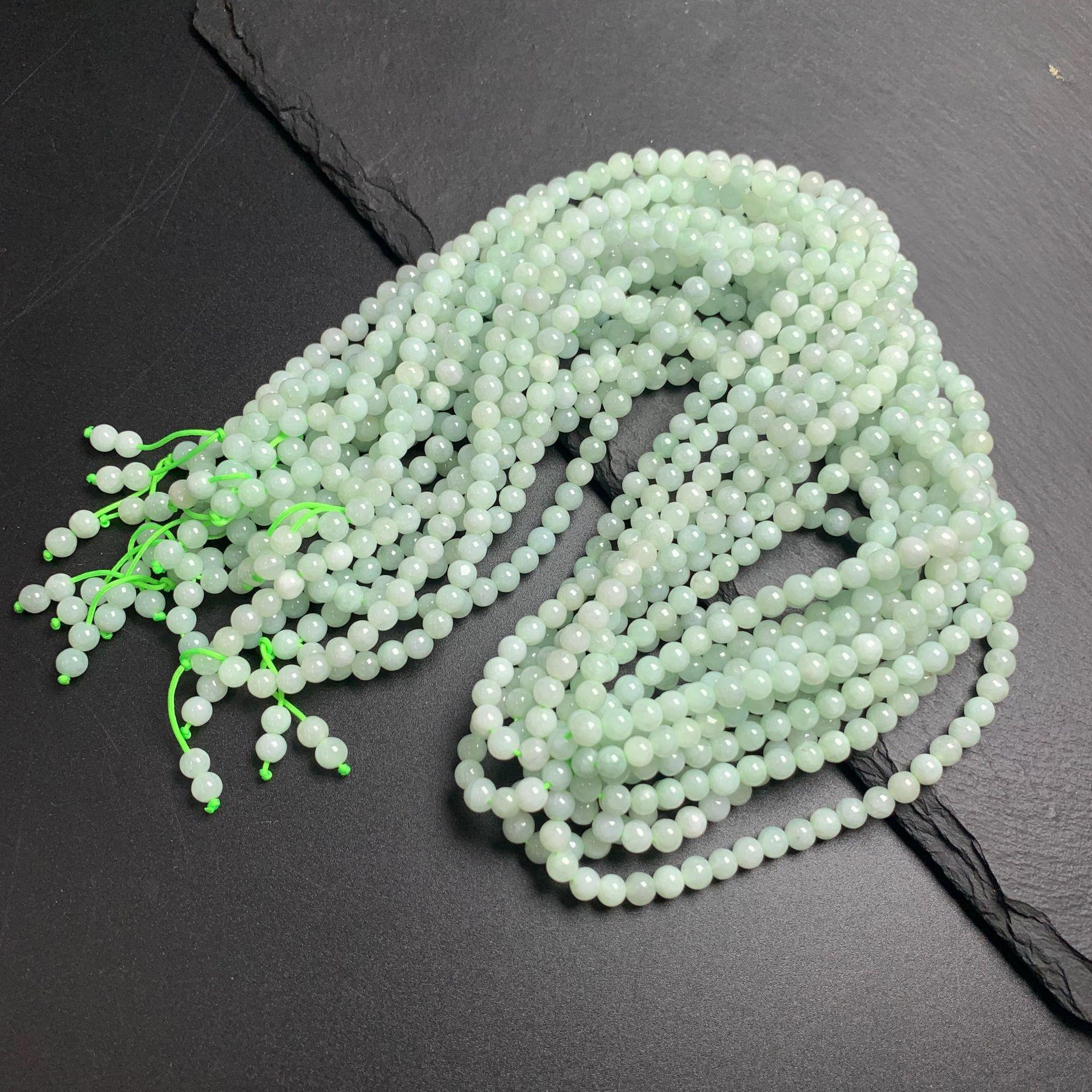 Simple Natural Icy Multicolor Jadeite Round Bead Strand, Necklace and Bracelet Making Accessories - Image 7