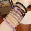 Multi Natural Gemstone Quartz Straight-Cut Cylinder Drum Beaded Bracelet