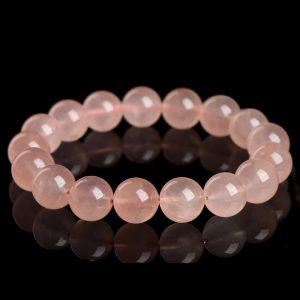 8mm - 14mm round shape 7A natural Madagascar rose quartz beaded bracelet
