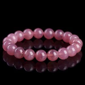 7mm - 14mm round shape 7A natural Madagascar rose quartz beaded bracelet