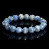 9mm - 14mm Natural Kyanite with Mica Inclusions Round Beads Bracelet