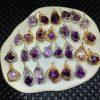 Copper Wire Wrapped Natural Purple Super Seven Freeform Pendant Melody Stone Crystal Charm