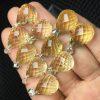 Natural Faceted Citrine Teardrop Pendant with Silver Clasp