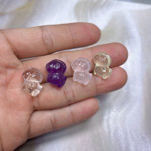Natural Quartz Carved Foal Horse Loose Spacer Beads DIY Jewelry Findings
