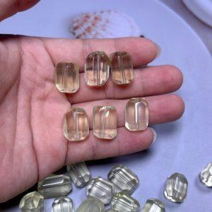 Natural Light Yellow Citrine Freeform Faceted Beads