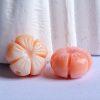 Natural Queen Conch Pink Shell Double Sided Carved Plum Blossom Round Beads
