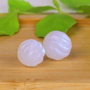 Natural Blue Light Moonstone Twisted Round Beads