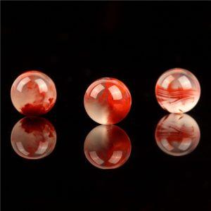 AAA Natural Ice Floating Nanhong South Red Agate Round Beads