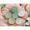 5-pieces Natural Xiu Jade (Serpentine) Carved Round Flower Beads