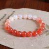 10mm AAA Natural Gradient Color Red Agate Round Bead Bracelet