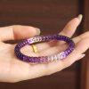 AAA Natural Gradient Color Uruguayan Amethyst Straight Cut Flat Tablet Beaded Bracelet
